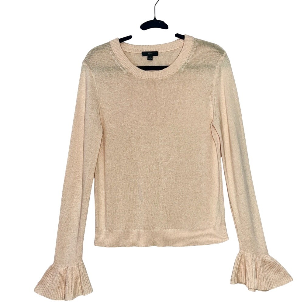 J. Crew Blush Small Ruffle Cuff‎ Women's Sweater